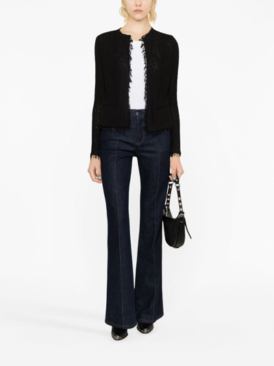 Iro Shavani Collarless Casual Jacket In Black