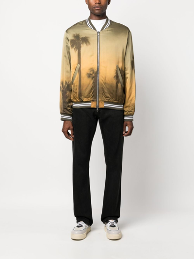 Blue Sky Inn Palms Souvenir Bomber Jacket In Green