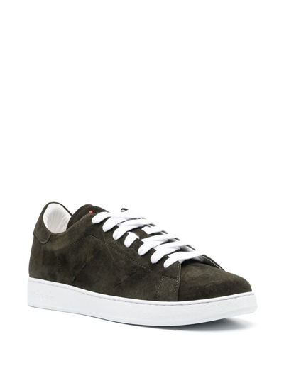 Shop Kiton Low-top Suede Sneakers In Green