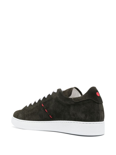 Shop Kiton Low-top Suede Sneakers In Green