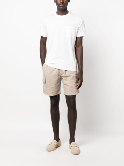 Vilebrequin Beige Drawstring Linen Cargo Shorts In Neutrals