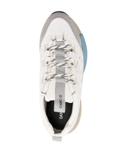 Shop Oamc Low-top Colour-block Sneakers In White