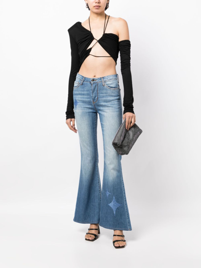 Madison.maison Star-print High-rise Flared Jeans In Blue