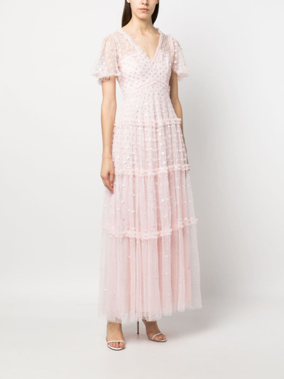Shop Needle & Thread Thea Sequin-embelished Tulle Dress In Pink