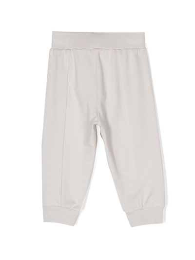 Monnalisa Ruffled Cotton Track Pants In Grey