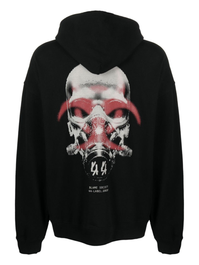 44 Label Group Fallout Logo-print Cotton Hoodie In Black