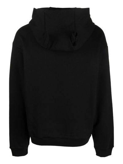 Shop Coperni Logo-print Jersey Hoodie In Black