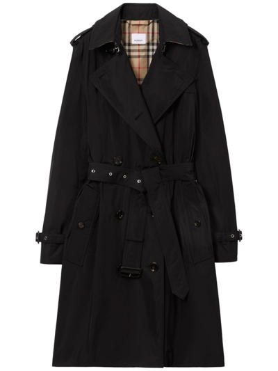 Burberry Kensington Double-breasted Trench Coat In Schwarz