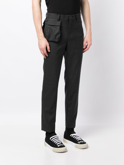 Shop Undercover Multi-pocket Slim-cut Trousers In Grau