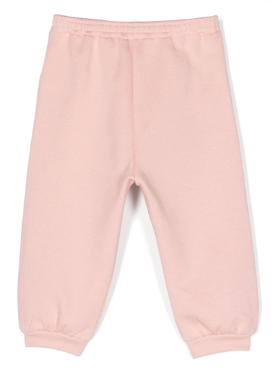 Shop Gucci Logo-patch Cotton Track Pants In Pink