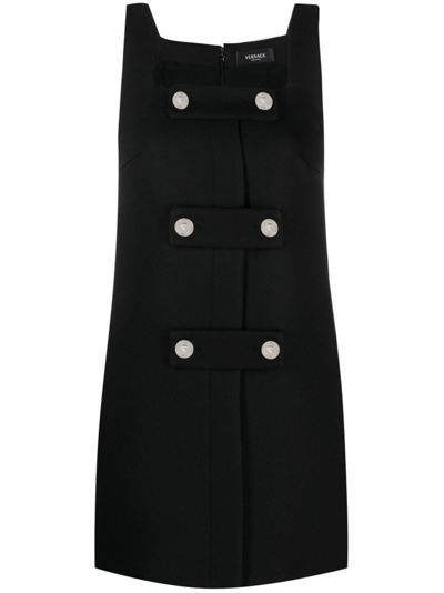 Versace Medusa Shift Minidress In Black