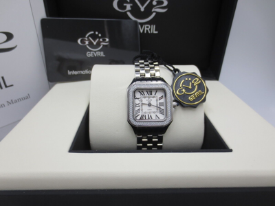 Pre-owned Gv2 By Gevril Women's 12110 Milan Swiss Quartz Stainless Steel Diamond Watch