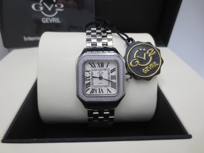 Pre-owned Gv2 By Gevril Women's 12110 Milan Swiss Quartz Stainless Steel Diamond Watch