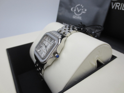 Pre-owned Gv2 By Gevril Women's 12110 Milan Swiss Quartz Stainless Steel Diamond Watch