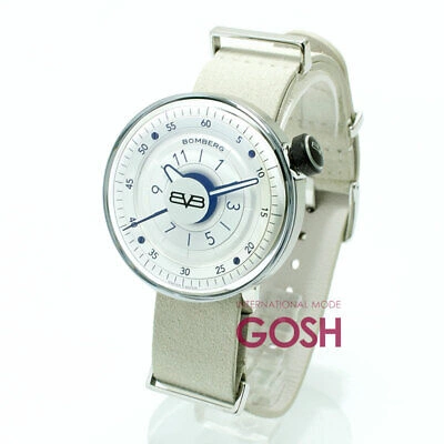 Pre-owned Bomberg Bb-01 White Silver Gent Ct43h3ss.02-1.9 Men's Watch