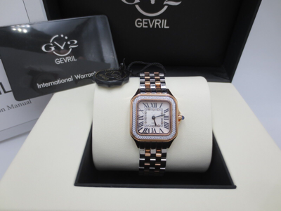 Pre-owned Gv2 By Gevril Women's 12114b Milan Swiss Quartz Iprg 2-tone Steel Diamond Watch