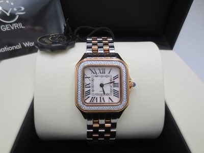 Pre-owned Gv2 By Gevril Women's 12114b Milan Swiss Quartz Iprg 2-tone Steel Diamond Watch