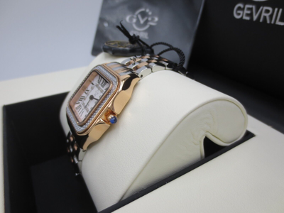 Pre-owned Gv2 By Gevril Women's 12114b Milan Swiss Quartz Iprg 2-tone Steel Diamond Watch