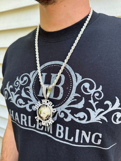 Pre-owned Scarface Moissanite Hip Hop 925 Silver Iced World Is Mine Spinning Globe Pendant Necklace In White