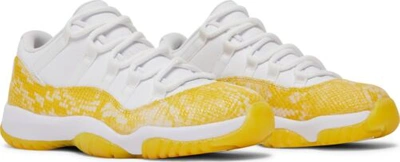 Pre-owned Jordan [ah7860-107] Womens Air  Retro 11 Low 'yellow Snakeskin'