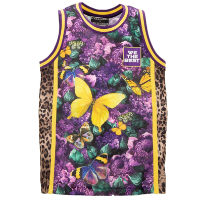 Pre-owned Dolce & Gabbana X Dj Khaled Oversize Butterfly Leopard Tank Top Purple 11387