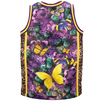 Pre-owned Dolce & Gabbana X Dj Khaled Oversize Butterfly Leopard Tank Top Purple 11387