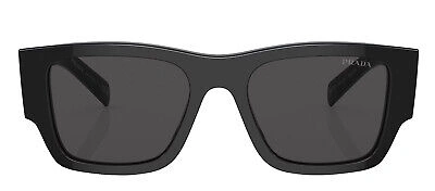 Pre-owned Prada Pr 10zs 1ab5s0 Black Plastic Pillow Sunglasses Grey Lens In Gray