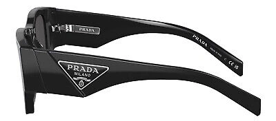 Pre-owned Prada Pr 10zs 1ab5s0 Black Plastic Pillow Sunglasses Grey Lens In Gray