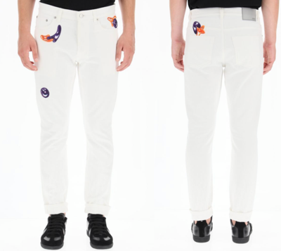 Pre-owned Dior Homme X Kenny Scharf Deadstock Jeans Limited Hypnotic Pants Trousers Pants In White