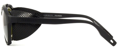 Pre-owned Serengeti Leandro Glacier Satin Black / Polarized 555nm Green Sunglasses 8585