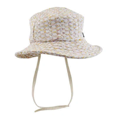 Pre-owned Maison Michel Ladies Angele Light Tweed Bucket Hat In Multi