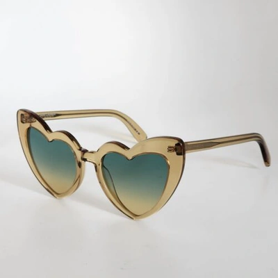Pre-owned Saint Laurent ? Loulou Ysl Sl181 007 Yellow Green Gradient Heart Sunglasses
