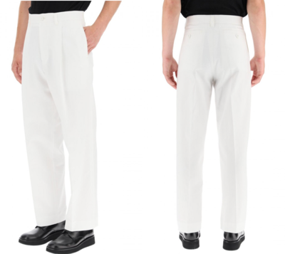 Pre-owned Dior Homme Deadstock Cropped Loose Fit Chino Pants Hose Trousers Jeans Faille 46 In White