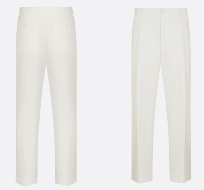 Pre-owned Dior Homme Deadstock Cropped Loose Fit Chino Pants Hose Trousers Jeans Faille 46 In White