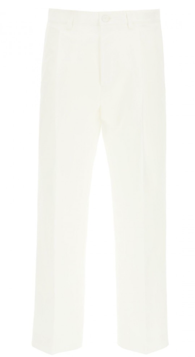 Pre-owned Dior Homme Deadstock Cropped Loose Fit Chino Pants Hose Trousers Jeans Faille 46 In White