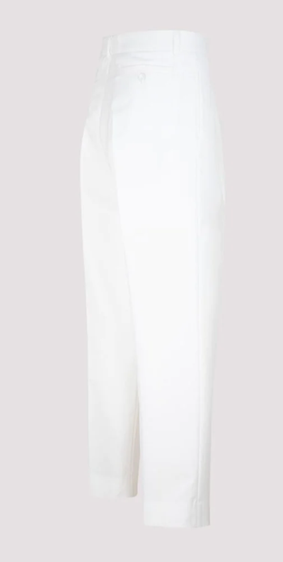 Pre-owned Dior Homme Deadstock Cropped Loose Fit Chino Pants Hose Trousers Jeans Faille 46 In White