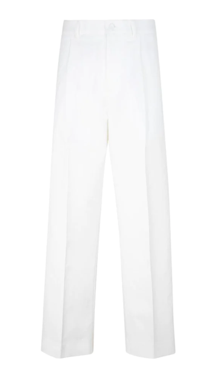 Pre-owned Dior Homme Deadstock Cropped Loose Fit Chino Pants Hose Trousers Jeans Faille 46 In White