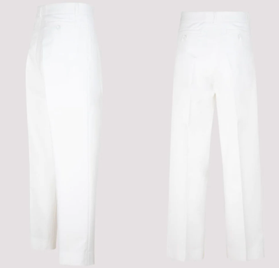 Pre-owned Dior Homme Deadstock Cropped Loose Fit Chino Pants Hose Trousers Jeans Faille 46 In White