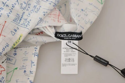 Pre-owned Dolce & Gabbana Dolce&gabbana Women White T-shirt 100% Cotton Algebra Print Short Sleeves Blouse