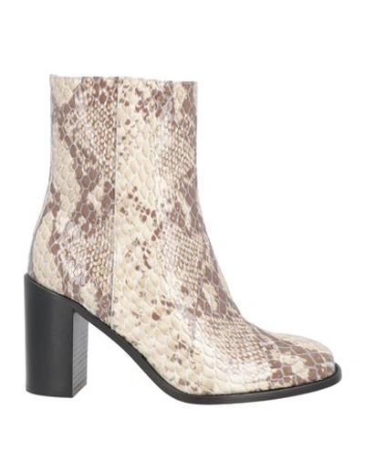 Maryam Nassir Zadeh Woman Ankle Boots Beige Size 10 Soft Leather In Beige