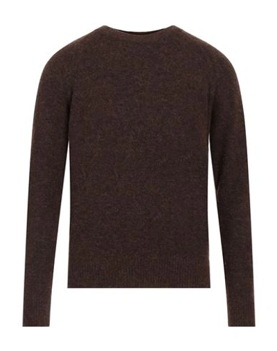 Shop Selected Homme Man Sweater Brown Size M Recycled Polyester, Alpaca Wool, Wool, Nylon, Elastane