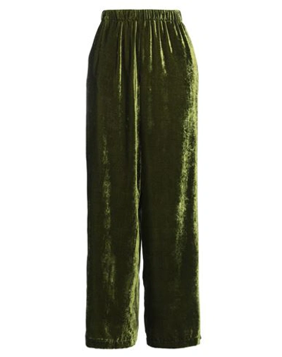 Shop Pomandère Woman Pants Green Size 8 Viscose, Polyamide