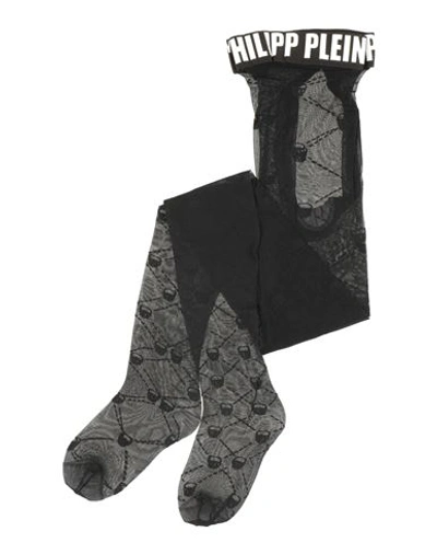 Shop Philipp Plein Woman Socks & Hosiery Black Size 2 Nylon, Elastane, Cotton
