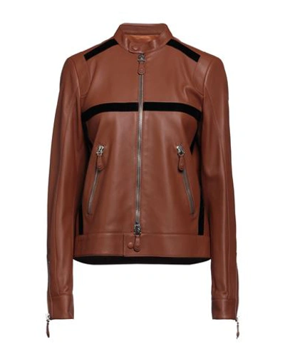Shop Alessandro Dell'acqua X Tod's Woman Jacket Brown Size 4 Lambskin, Polyamide