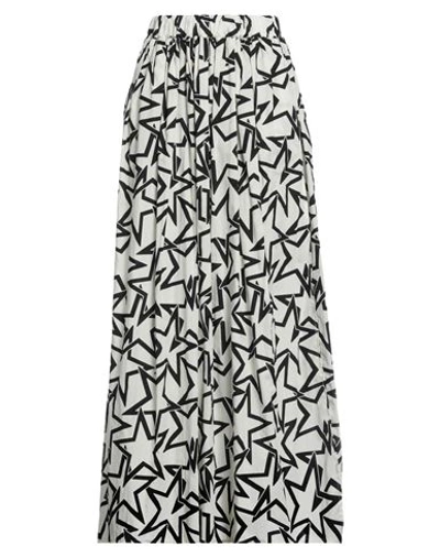 Shop Vicolo Woman Maxi Skirt Off White Size S Cotton