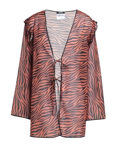 Shop Smmr Woman Cover-up Rust Size L/xl Polyester In Red