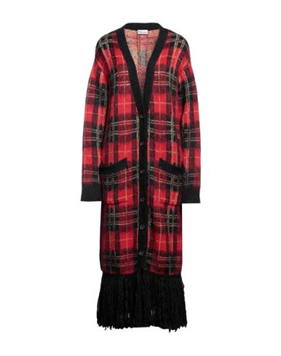 Shop Red Valentino Woman Cardigan Red Size Xs Polyamide, Mohair Wool, Wool, Synthetic Fibers, Cashmere