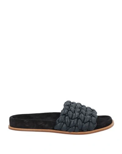 Shop Chloé Woman Sandals Midnight Blue Size 11 Soft Leather