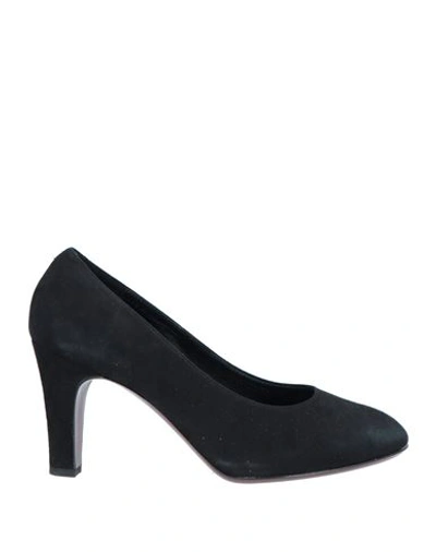 Franca Woman Pumps Black Size 7 Soft Leather In Black