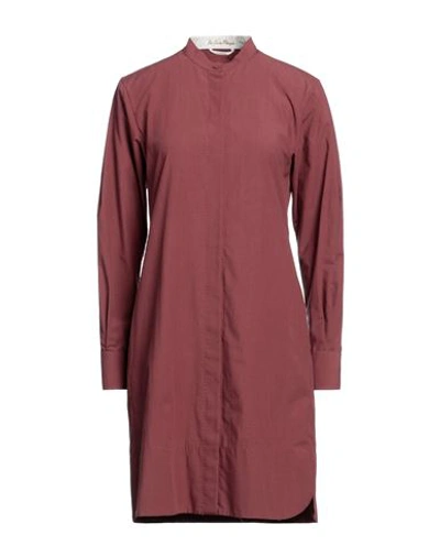 Le Sarte Pettegole Woman Mini Dress Brick Size 6 Cotton, Wool In Red
